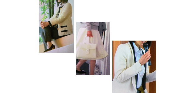 遠野 リサ（中谷美紀さん）ドラマ着用衣装「ゴーストライター1話2話」白いハンドバッグ・ジャケットなど
